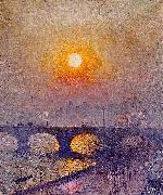 Emile Claus Sunset over Waterloo Bridge Germany oil painting artist